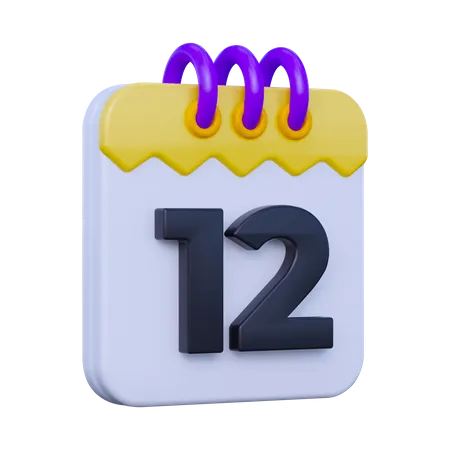 Fecha 12  3D Icon