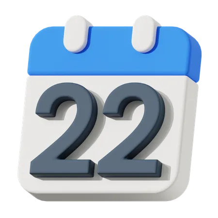 Fecha 22  3D Icon