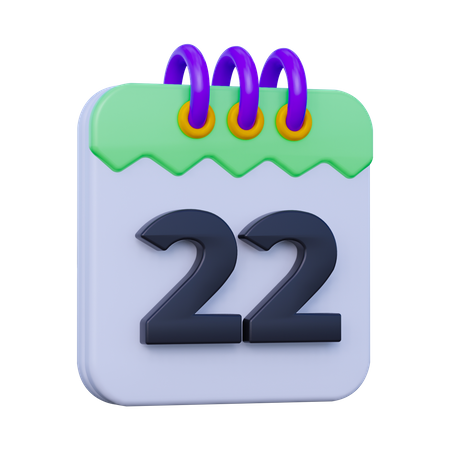 Fecha 22  3D Icon