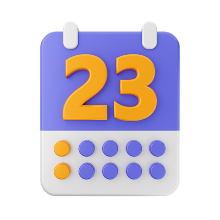 Fecha 23  3D Icon