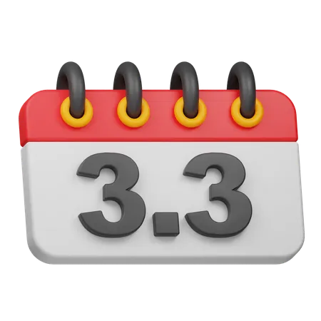 Fecha 3 3  3D Icon