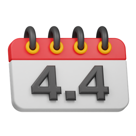 Fecha 4 4  3D Icon