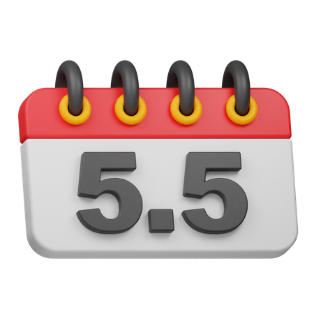 Fecha 5 5  3D Icon