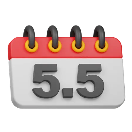 Fecha 5 5  3D Icon