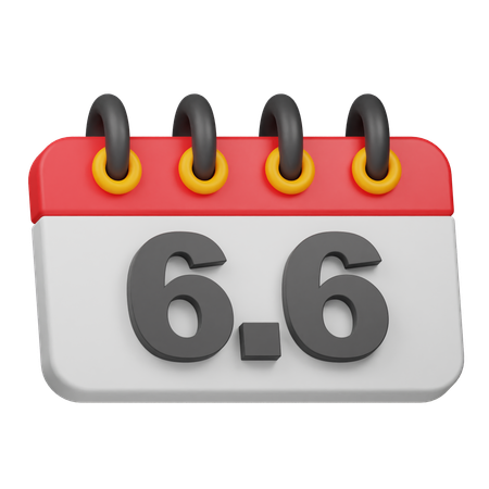 Fecha 6 6  3D Icon