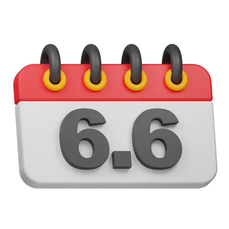 Fecha 6 6  3D Icon