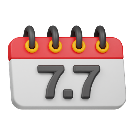 Fecha 7 7  3D Icon