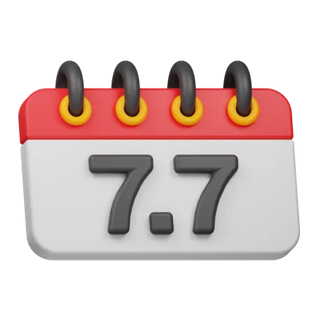 Fecha 7 7  3D Icon