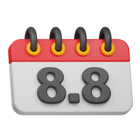 Fecha 8 8  3D Icon