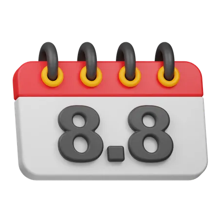 Fecha 8 8  3D Icon