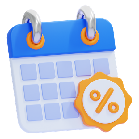 Fecha de descuento  3D Icon