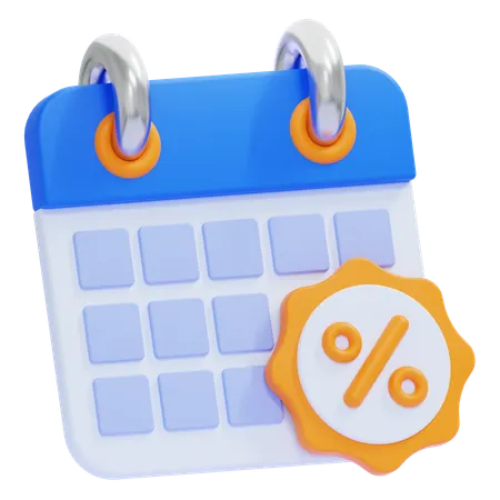 Fecha de descuento  3D Icon