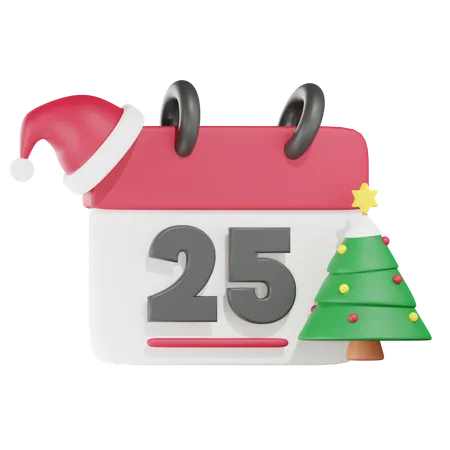 Fecha de Navidad  3D Icon