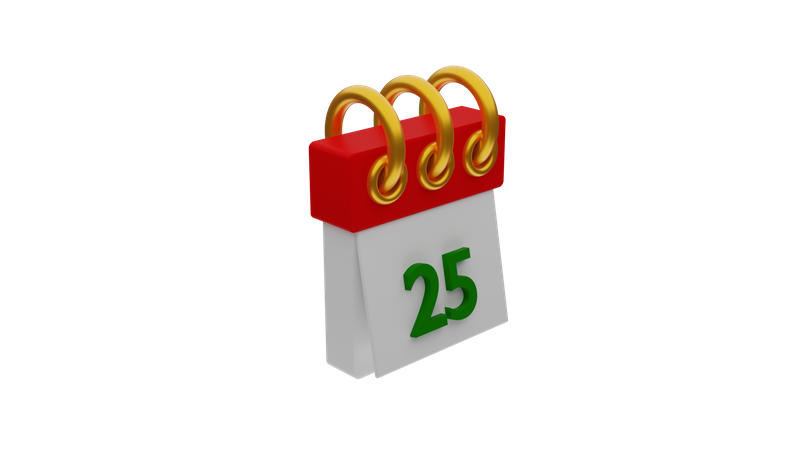 Fecha de Navidad  3D Icon