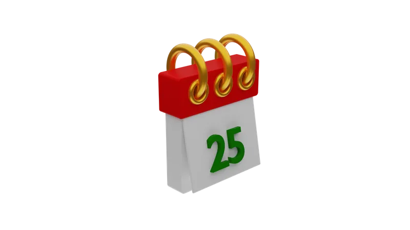 Fecha de Navidad  3D Icon