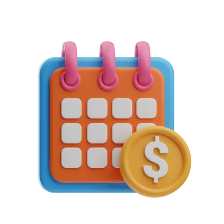 Fecha de pago  3D Icon