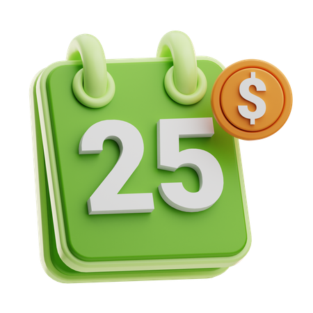 Fecha de salario  3D Icon