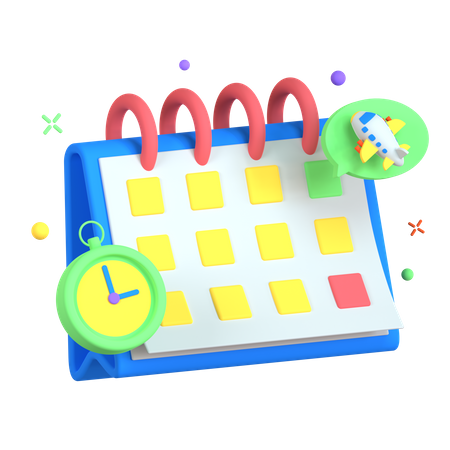 Fecha de viaje  3D Illustration