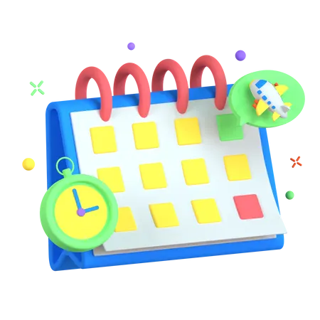 Fecha de viaje  3D Illustration