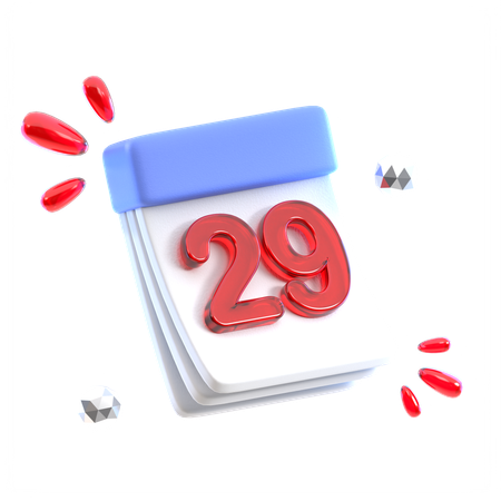 Fecha del calendario 29  3D Icon