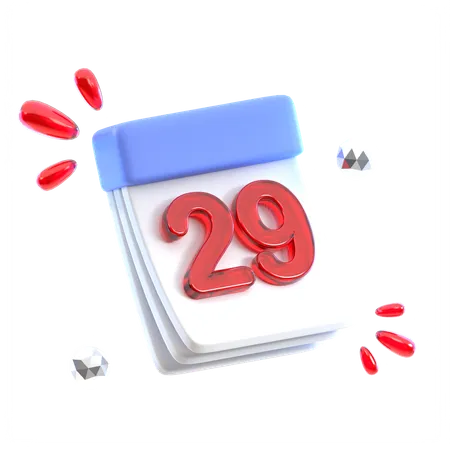 Fecha del calendario 29  3D Icon