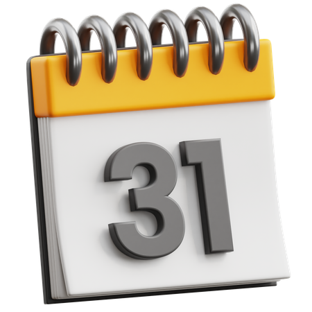 Fecha del calendario 31  3D Icon