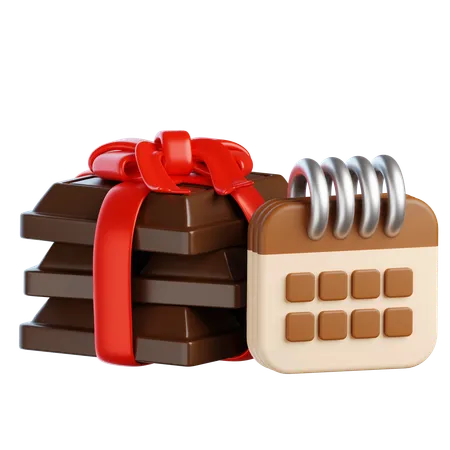 Fecha del día del chocolate  3D Icon