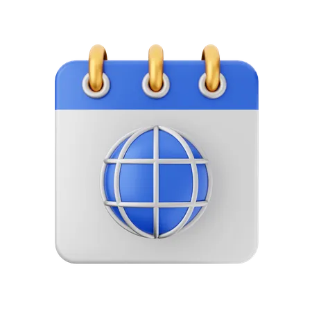 Fecha global  3D Icon