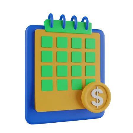 Fecha de salario  3D Icon