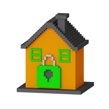 Fechadura de casa  3D Icon