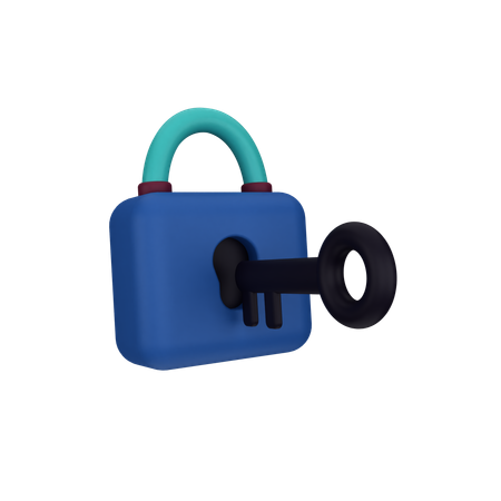 Fechadura e chave  3D Icon