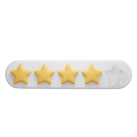 Feedback And Review Four Star Rating  3D Icon