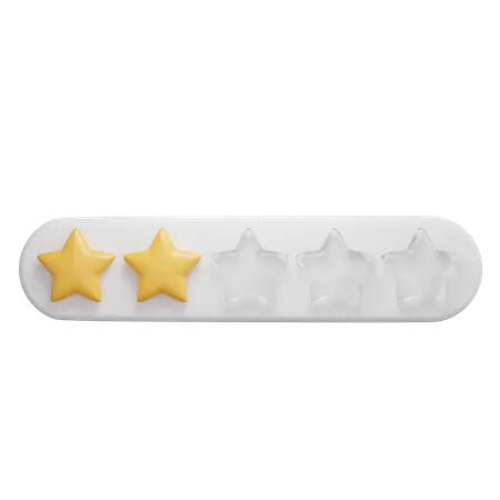 Feedback And Review Two Star Rating  3D Icon