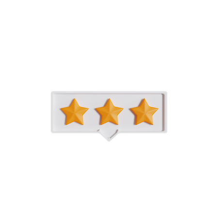 Feedback de três estrelas  3D Icon