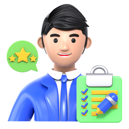 Feedback e autoavaliação  3D Icon