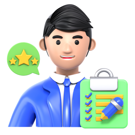Feedback e autoavaliação  3D Icon