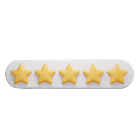 Feedback e revisão classificação cinco estrelas  3D Icon