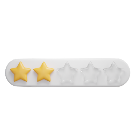 Feedback e revisão classificação de duas estrelas  3D Icon