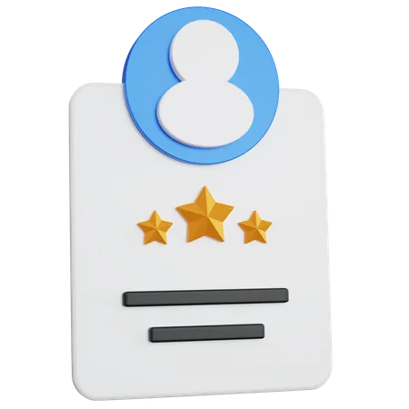 3 D Rendering Feed Back Review With Three Stars And Account Isolated 3D Icon