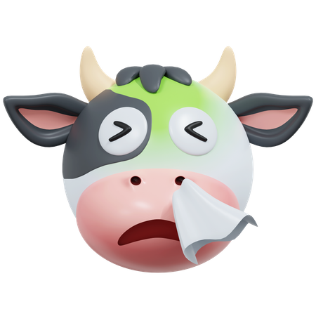 Feeling Flu Cow  3D Icon