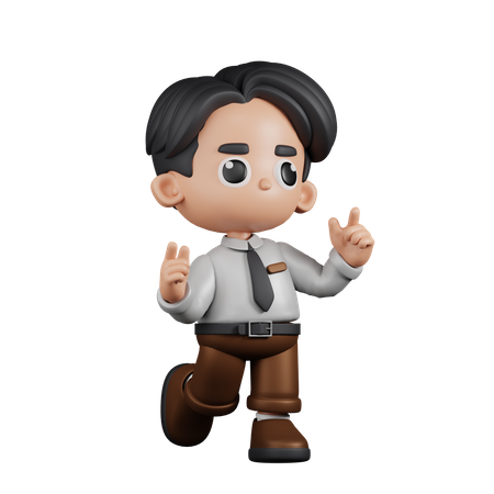Feeling Happy Businessman  3D Icon
