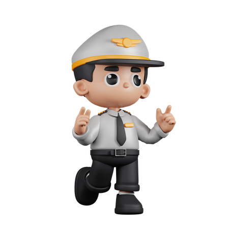 Feeling Happy Pilot  3D Illustration