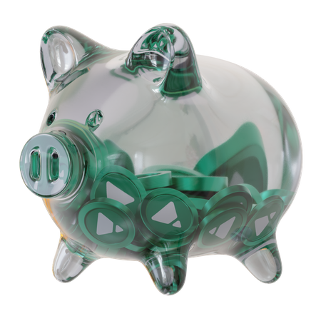 Fei USD (FEI) Clear Glass Piggy Bank  3D Icon