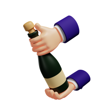 Feiern mit Champagner  3D Illustration