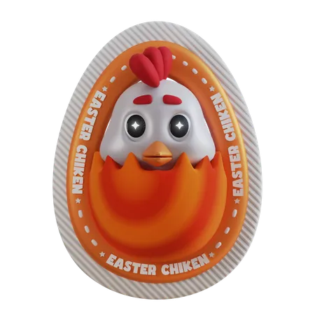 Huevo de pascua de pollo  3D Icon
