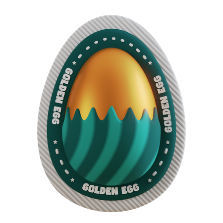 Feliz huevo de oro de Pascua  3D Sticker