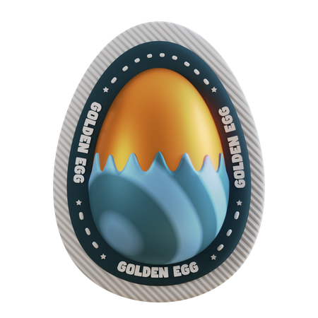 Feliz huevo de oro de Pascua  3D Icon
