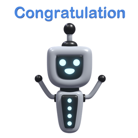 Robot de felicitaciones  3D Icon