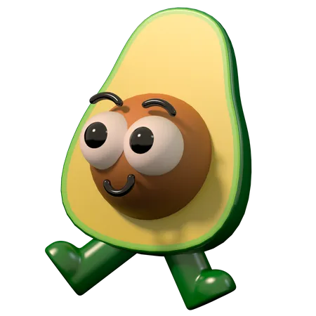 Aguacate feliz  3D Illustration