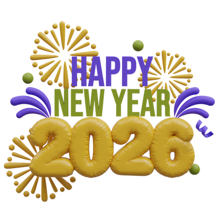 Feliz Ano Novo  3D Icon
